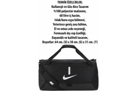 Resim Nike B7 (M) 60 LT Unisex Spor Çantası Siyah Büyük Boy Ergonomik Tasarım ve Kaliteli Malzeme NK8090RS-SIYAH 