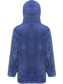 Resim Erkek Çocuk Mavi Kapşonlu Peluş Ceket - Mavi / 11-12 Yaş 