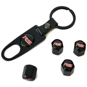 Resim Rs Yazılı Metal Sibop Kapağı Seti Anahtarlıklı Siyah-kırmızı 