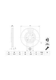 Resim Peugeot 3008 1.6 2009-2016 Bosch Ön Disk 302mm Kaplamalı 2 Adet 
