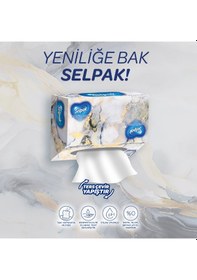 Resim Selpak El ve Yüz Havlusu Kutulu Mermer Desen 10 x 80'li 