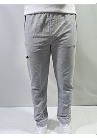 Resim Jump Erkek Slim Fit Pamuklu 2 İplik Eşofman Altı Melanj Gri 