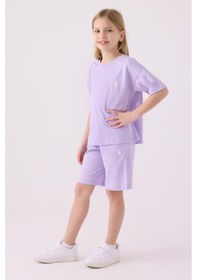 Resim U.S. Polo Assn. U.s. Polo Assn Kız Çocuk Mor Bermuda Takım Us1848-c-v27 Mor 