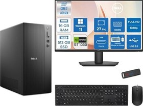 Resim Dell Tower ECT1250 Intel® Core™ İ7-14700 16GB Ddr5 512GB SSD 4GB/GT1030 WIN11HOME +27" Monitör Tower Masaüstü Bilgisayar 27RPLSR00721H02+ZETTAUSBBELLEK 