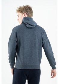 Resim Maraton Sportswear Comfort Erkek Kapşonlu Takma Kol Basic Laciver Sweatshirt 22359-laciver Lacivert 