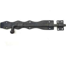 Resim Antika Tarz Dekoratif Pirinç Dövme Kapı Sürgüsü - 25CM, Oksit 