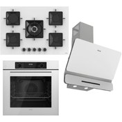 Resim Ferre STEAMART-FRYART-SILENTART Serisi Beyaz Set (SS036 + QBL63CB +D081-SA ) - Emaye Izgara 