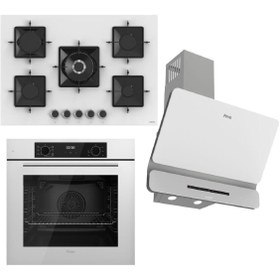 Resim Ferre STEAMART-FRYART-SILENTART Serisi Beyaz Set (SS036 + QBL63CB +D081-SA ) - Emaye Izgara 