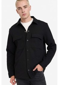 Resim Defacto Regular Fit Twill Siyah Erkek Gömlek E7689ax/bk81 Siyah 