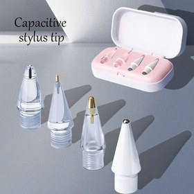 Resim [Kompakt Boyut] 4 Uç ve 1 Saklama Kutusu ile Zarif Kapasitif Stylus Uç Seti - 1. ve 2. Jenerasyon iPhone Kalem Yedek Parçaları ile Uyumlu, Kolay Düzenleme İçin Kompakt Tasarım, iPad Stylus, Apple Watch ile Uyumlu, Şükran Günü İçin Mükemmel 