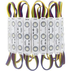 Resim 12 Volt 0.72 W 3'Lü Samsung RGB Mercekli Modül Led 10 Adet 