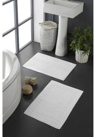 Resim Pamuklu Ayak Havlusu 2 Parça 50X70 CM Beyaz 