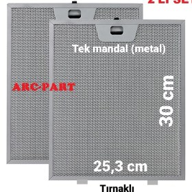 Resim ARC-PART Beko Adp 61420 I Inox Davlumbaz Alüminyum Filtre 25,3 x 30 cm 2'li Set 