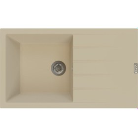 Resim Polex Cristalüx Granit Evye P-SX1 Bej Tezgah Altı Ve Tezgah Üstü Mutfak Evyesi 86x49.5 CM 