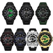 Resim Yingfu Sanda 3170 Erkek Spor Saati, Siyah Kırmızı, Su Geçirmez, Aydınlık Çok Renkli 