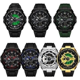 Resim Yingfu Sanda 3170 Erkek Spor Saati, Siyah Kırmızı, Su Geçirmez, Aydınlık Çok Renkli 