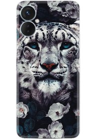 Resim TECNO Spark 9 Pro Kılıf Resimli Desenli Baskılı Silikon Flowers Snow Leopard 1335 