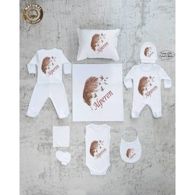 Resim Yzc Home E63 Isme Özel,ısimli, Erkek Bebek 10LU Beyaz Hastane Çıkışı 