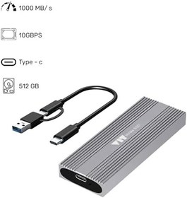 Resim VIT TAŞINABİLİR 512GB HARİCİ SSD | USB 3.1 Gen 2 | 10Gbps | Metal Kasa V512GB 