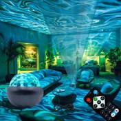 Resim Ripple Effect Mood Projector Lambası - USB ile Çalışan LED Renk Değiştiren Uzaktan Kumandalı Bulut Desenli ve Film Temalı Aydınlatma, Yatak Odası Dekoru için Yukarıya Doğru Ortam Işığı, Sevgililer Günü, Doğum Günü, Tatil Hediyesi, Modern Dekoratif Aydınlatma, Parlak Yüzey 