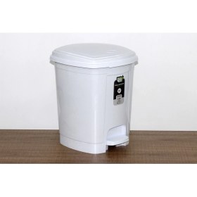 Resim Polytime Pedallı Basmalı İç Kovalı Ofis, Banyo, Mutfak Plastik Çöp Kutusu Kovası - 52 Litre - Beyaz - 57x40x40 Cm. 