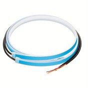 Resim 2 adet ultra-ince ışık kılavuzu şerit esnek LED ışık şeridi Yumuşak kauçuk ışık 12V araba iki renkli akış ışığı Genel LED dekoratif yumuşak ışık şeridi 