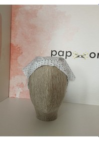 Resim Papyonbebek0 Punto Desenli Eşarp Bandana - Beyaz - Organik & El Yapımı Beyaz 