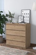 Resim Rani Mobilya Rani BE102 Şifonyer 4 Çekmeceli Yatak Odası Bebek Odası Sepet Ceviz 91 x 80 Cm 