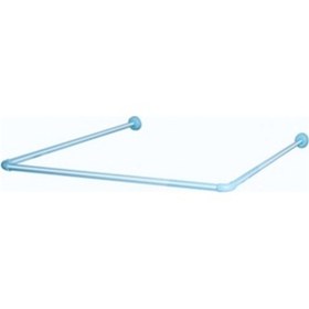 Resim Metal Köşe Banyo Duş Perde Borusu Askılığı Boru/ 90x90x90& 180x90 Beyaz 