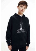 Resim Siyah Stratocaster Elektro Gitar Baskılı Unisex Çocuk Sweat Siyah 