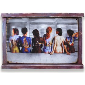 Resim Rustik Ahşap Çerçeveli Vintage Metal Pano Girls 20x30 
