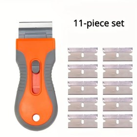Resim 1 Takım Ayarlanabilir Değiştirilebilir Bıçaklı Seramik Cam Kazıyıcı – Metal ve Plastik Başlıklı, Ocaklar ve Cam Yüzeylerden Etiketler, Yapışkanlık ve Boya Çıkarmak İçin İdeal 