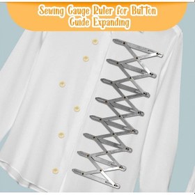 Resim Dikiş Düğme Kuş Gözü İlik Kumaş Eşit Mesafe Ölçme İşaret Cetveli 