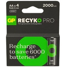 Resim GP 4X 2000 mAh Recyko Pro Şarj Edilebilir AA Boy Kalem Pil 