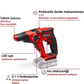 Resim Einhell TE-HD 18/12 Li, Akülü Pnömatik Matkap Seti ( 2,5 Ah Akü ve Şarj Cihazı , 10 Parça Uç Seti Dahildir ) 