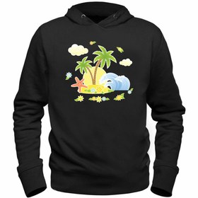 Resim Alfa Tshirt Palmiye Baskılı Çocuk Siyah Sweatshirt 