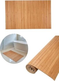 Resim Orret Home Kaydırmaz Tabanlı Bambu Banyo Paspası - 70x45 cm Doğal Ahşap Bambu Mat, Suya Dayanıklı, Kaymaz Paspas, Dekoratif ve Hijyenik Zemin Kaplama (1, 50x120) 