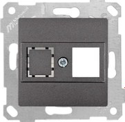 Resim RİTA FÜME MEK+TUŞ 1RJ45 (KON.SÜZ-6ADET)DATA PRİZİ MUTLUSAN 