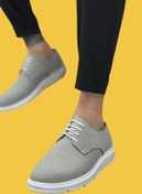 Resim shoecide Sbo0003 Bağcıklı Klasik Spor Koyu Gri Renk Keten Yüksek Taban Casual Erkek Ayakkabı 