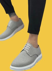 Resim shoecide Sbo0003 Bağcıklı Klasik Spor Koyu Gri Renk Keten Yüksek Taban Casual Erkek Ayakkabı 