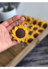 Resim Amigurumi Ayçiçeği Anahtarlık 