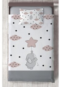 Resim Mekta Home Bebek Ve Çocuk Odası Fil Ve Seksek Desenli Yatak Örtüsü Renkli 