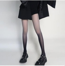 Resim Lacivert Kadın Külotlu Degrade Kontrast Renk Yüksek Elastikiyet Sıska Ince Yumuşak Nefes Alabilir Şeker Renk Kaymaz Cosplay Performans Tayt Uzun Çorap Lacivert 