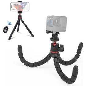 Resim Yaozixa Puluz 2kg Yük Taşıyan Mini Seffaf Ayaklı Tripod: Telefon Tutucu, Gopro Adaptörü, Kumanda Ve Bulut Platformu İle Dlsr, İphone, Insta360 Uyumlu 