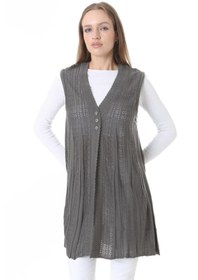Resim Fresh&Moda Kadın Triko Mevsimlik Araboy Merserize Büyük Beden Anne Yelek 