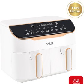 Resim Yui Air Fryer 8 Litre Beyaz M45 (4x4) Seramik Çift Hazneli Akıllı Fritöz 