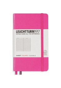 Resim Leuchtturm1917 Not Defteri Cep Boy A6 , Sert Kapak, 187 Numaralandırılmış Sayfa, Kareli, Pembe 