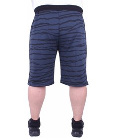 Resim Mocgrande Büyük Beden Erkek Penye Şort Diagonal 23601 Indıgo Çok Renkli 