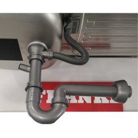 Resim Dominox 1 Gözlü Küçük Kafa Çelik Evye Sifonu 