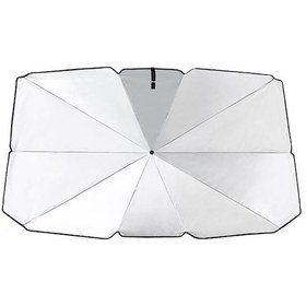 Resim Neevoyu Oto Cam Gölgeleyici Şemsiye Spf50+ Güneş Engeli Isı Yalıtımı Büyük Boy + Deri Kılıf Boyalı Gümüş Tabaka 